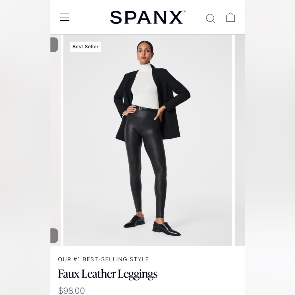 Spank Faux Leather Leggings Size M